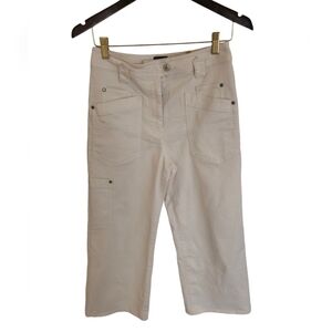 Maeve by Anthropologie Women's Cargo Wide Leg Pants Ivory Size 28